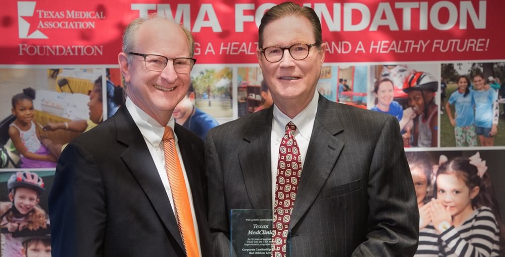 Texas MedClinic receives Texas Medical Foundation Corporate Leadership Red Ribbon Award, Major Donor Award - Texas MedClinic Urgent Care