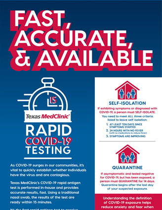 Rapid COVID-19 Testing - Urgent Care Clinic - Texas MedClinic