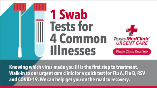 Graphic of 1 swab for 4 illnesses